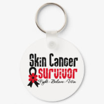 Skin Cancer Survivor Flower Ribbon keychains