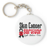 Skin Cancer Survivor Flower Ribbon keychains