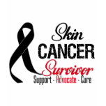 Skin Cancer Survivor Grunge Ribbon T-shirt