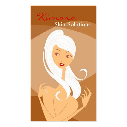 Skin Care Massage Spa Vector Girl Business Card (front side)