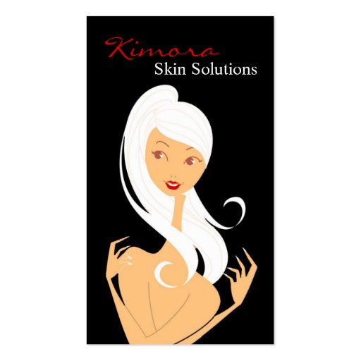 Skin Care Massage Spa Vector Girl Business Card (front side)