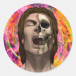 Skin Deep w/Plasma Vortex Background Round Sticker