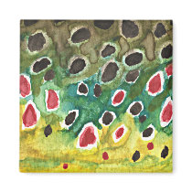 Skin of Brown Trout Fish magnets