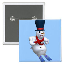 Sking Snowman buttons