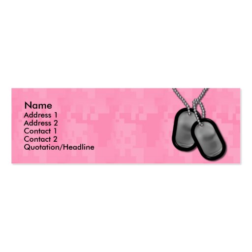 Skinny Card Lady Camo Business Cards (front side)