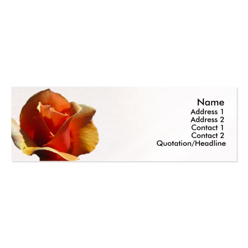 Skinny Card - Orange Rose Business Card Templates