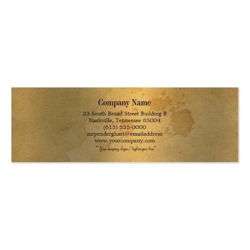 Skinny Elegant Segonzac Victorian 3.5" x 2" Business Card Templates (back side)