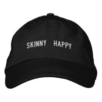 Skinny < happy embroidered hats