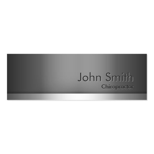 Skinny Metal Chiropractor Business Card (front side)