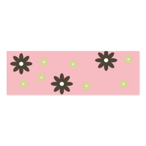 Skinny Mini Daisy Stripes Calling / Mommy Card Business Card Templates (back side)