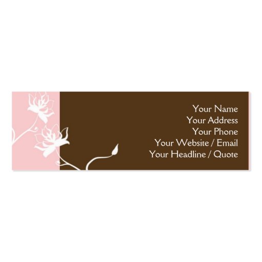 Skinny Mini Modern Chocolate Calling Card Business Cards (front side)
