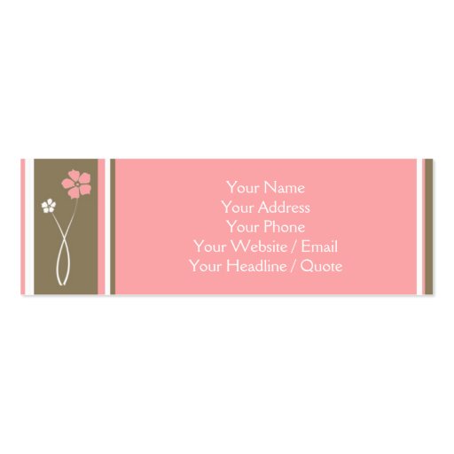 Skinny Mini Modern Floral Calling / Business Card (front side)