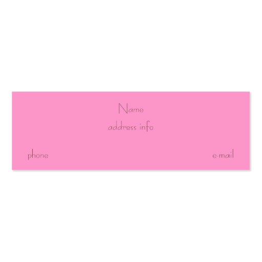 Skinny Pink and Brown Polka Dot Business Card (back side)