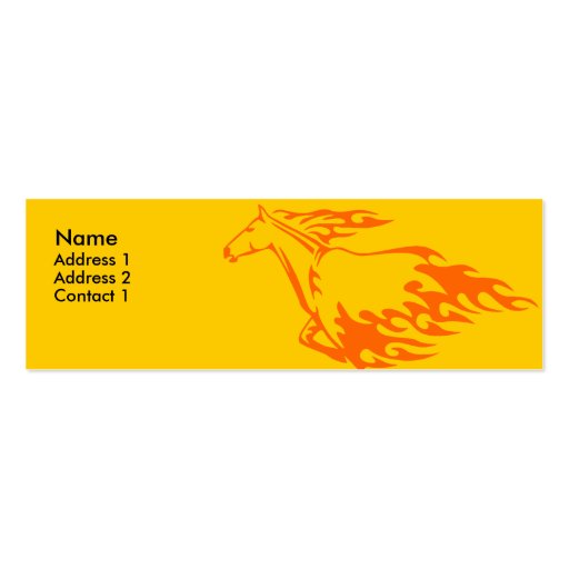 Skinny Profile Card - Flaming Horse Business Card Templates (front side)