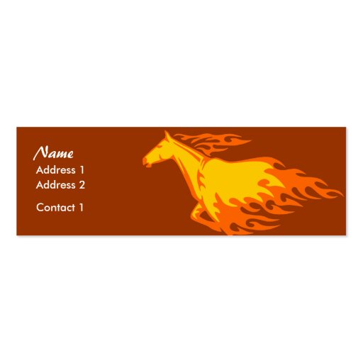 Skinny Profile Card - Flaming Horse Business Card (front side)