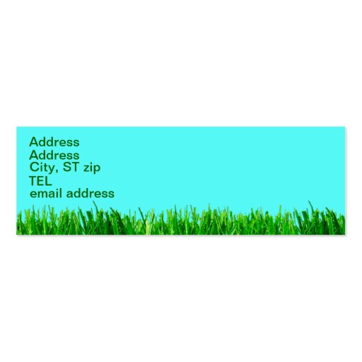 Skinny Profile Card - Grass Business Card Templates (back side)