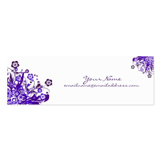 Skinny Profile Card - Swirling Flowers Business Card Template (front side)