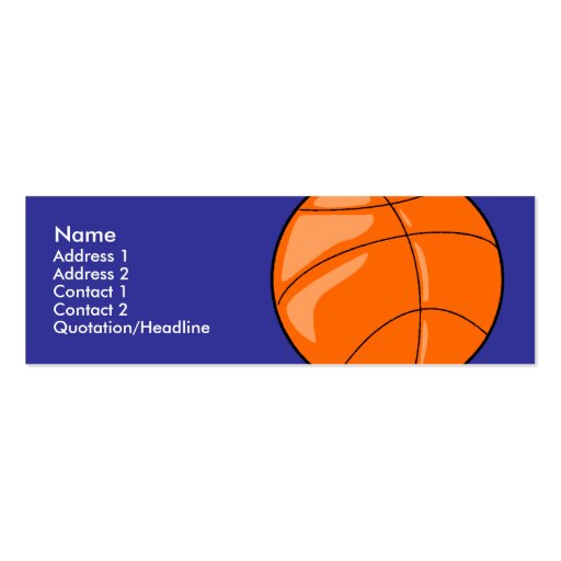 Skinny Profile Card Template - Basketball Business Cards (front side)