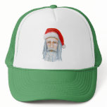 Skinny Santa Face Hand Drawn and Painted hats