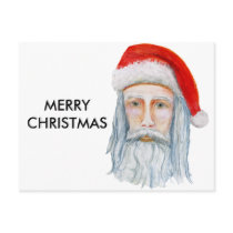 Skinny Santa Face Hand Drawn and Painted postcards by Lenora Skinny Santa Face Hand Drawn and Painted postcards