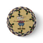 Skinny Snowman Christmas Button