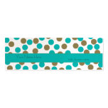 Skinny Teal Blue &Tan Polka Dot Business Card