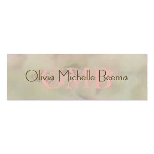 Skinny Warm Pastel Olive Peach Cloud Business Card (front side)