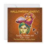 Skinny Witch Halloween Party Invitation - Orange 2