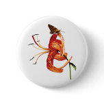 Skipper on Orange Tiger Lily Pin