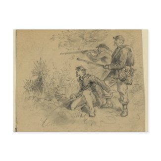 Skirmishing postcard