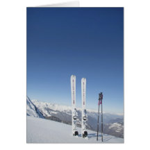 Skis and Ski Poles Card