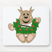 Skrunchkin Reindeer With Wreath mousepads