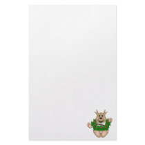 Skrunchkin Reindeer With Wreath stationery by mydeas Skrunchkin Reindeer With Wreath stationery