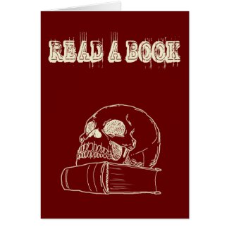 Skull and a book card