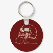Skull and a book keychains by Boogybunny Skull and a book keychains