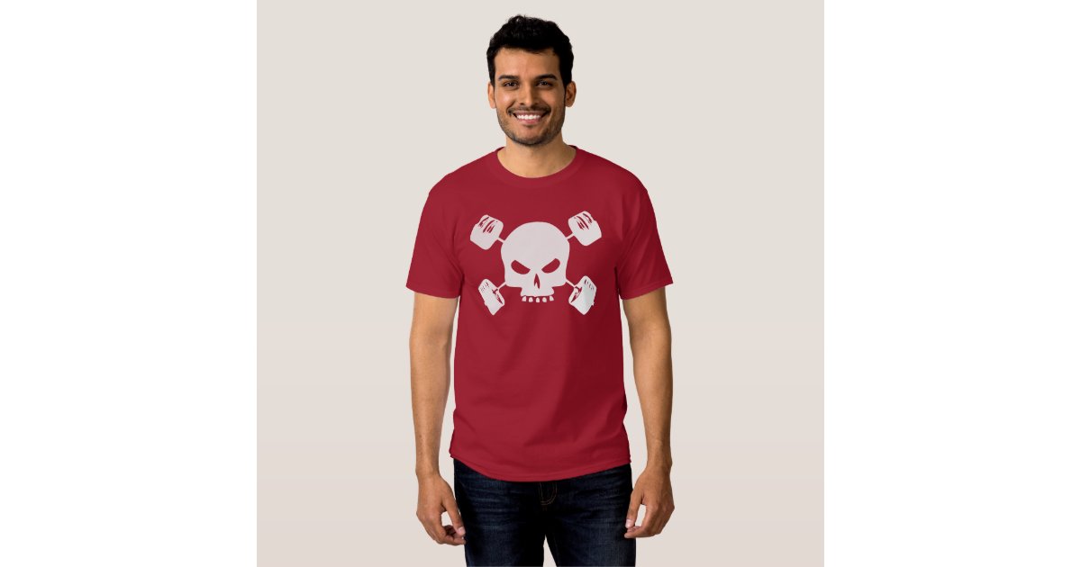 Skull and Barbell Cross Shirt for Lifters Zazzle