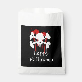 Skull And Bones Happy Halloween Party Favor Favor Bags