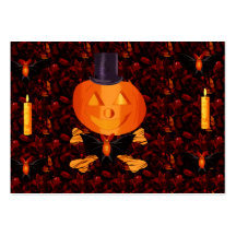 Skull and Bones Pumpkin Business Card Template