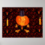 Skull and Bones Pumpkin Print