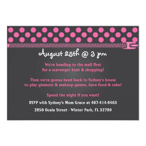 Skull and Bones Purse Birthday Party Invitations