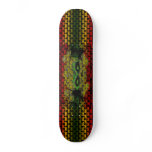 Skull and Bones Rasta Skateboard Deck