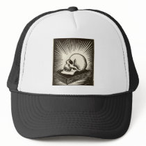 Skull and Book Trucker Hat