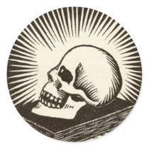 Skull and Book Stickers