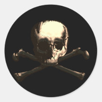 skull, skulls, cross, bones, crossbones, bone, pirate, pirates, skeleton, skeletons, anatomy, scary, halloween, holiday, holidays, dead, death, dark, head, october, Sticker with custom graphic design