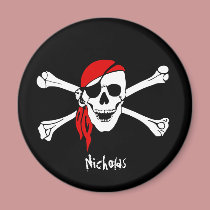 Skull and Cross Bones Pirate magnets