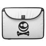 Skull and Crossbones. Black and White. MacBook Pro Sleeve