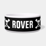 Skull and Crossbones Dog Food Bowl