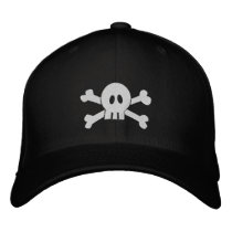 Skull and Crossbones embroidered hats by SpacetimeSix Skull and Crossbones embroidered hats