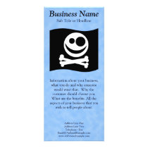 Skull and Crossbones Flag. Black and White. Customized Rack Card