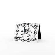 Skull and Crossbones Halloween Party Invitation card
